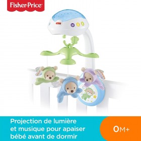 Fisher-Price Doux Rêves Papillon 3-en-1 Mobile Musical pour Lit
