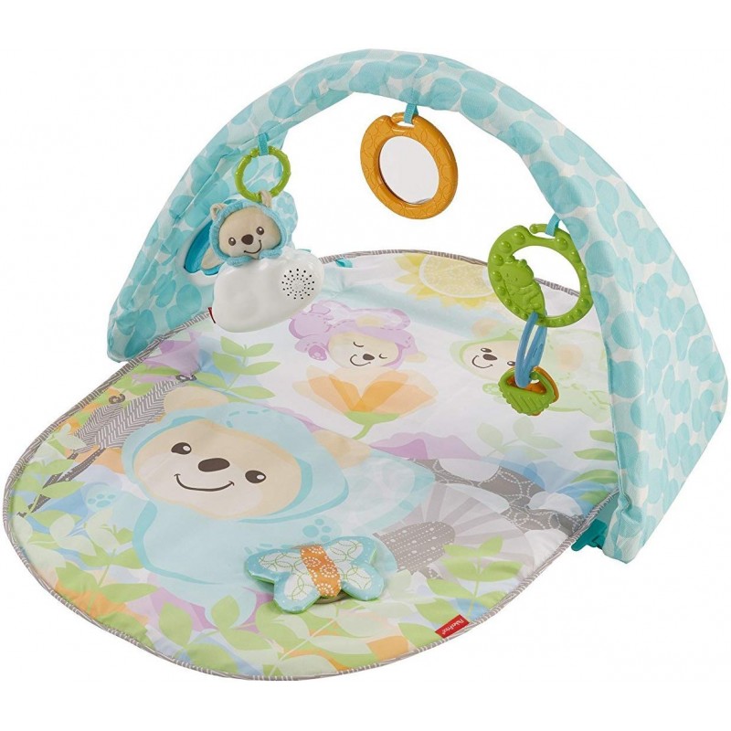 Fisher-Price Tapis d'éveil et d'activités Doux Rêves Papillon pour bébé, avec 5 jouets et nuage musical inclus, dès la naissance