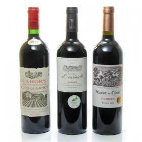 Doos met 3 Flessen Cahors Wijn 3x75cl