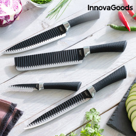 InnovaGoods Swiss·Q Namiutsu Black Shark Knife Set (4 Pieces)